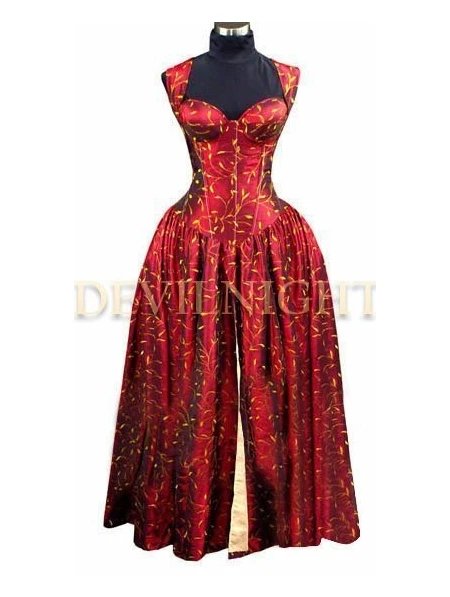 

Red Printed Pattern Corset Victorian Dress Gothic Victorian Dress Patterns