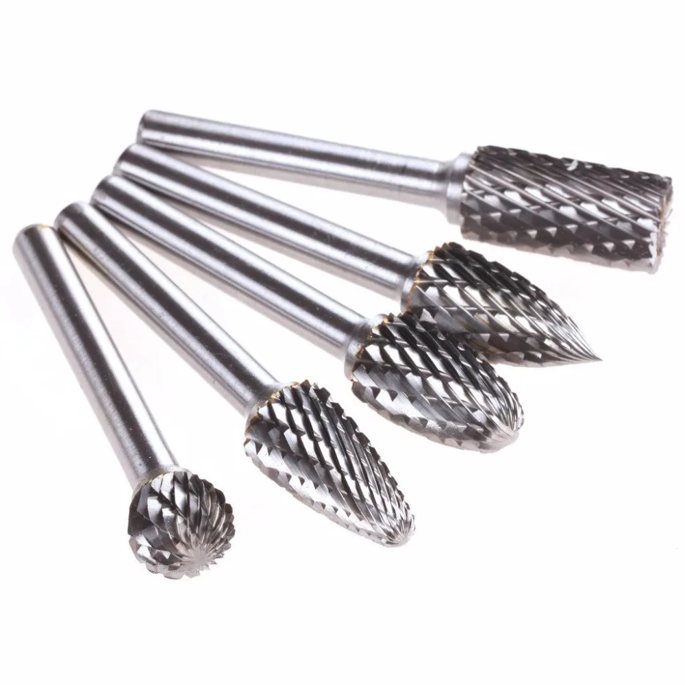 10pcs Tungsten Carbide Rotary Point Burrs Die Grinder 6mm Shank Bit Set