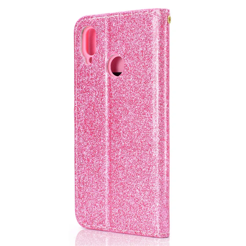 Блестящий чехол книжка с бумажником для Huawei P20 P10 P9 Lite Honor 7A кожаный P Smart Y9 Y5 2018