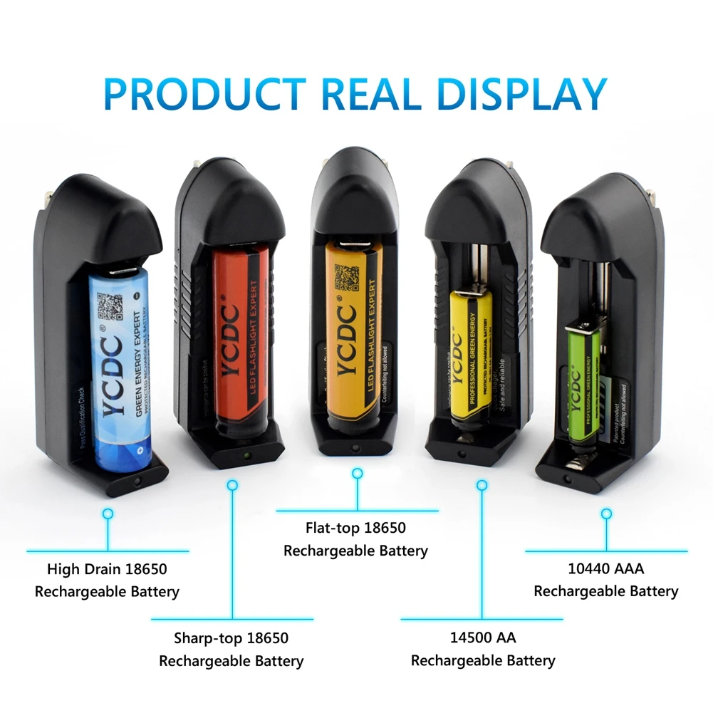 

Universal Battery Charger For 18650 Rechargeable Batteries 18650 16340 14500 AAA 26650 10440 AA 1.2V - 3.7V Batteries
