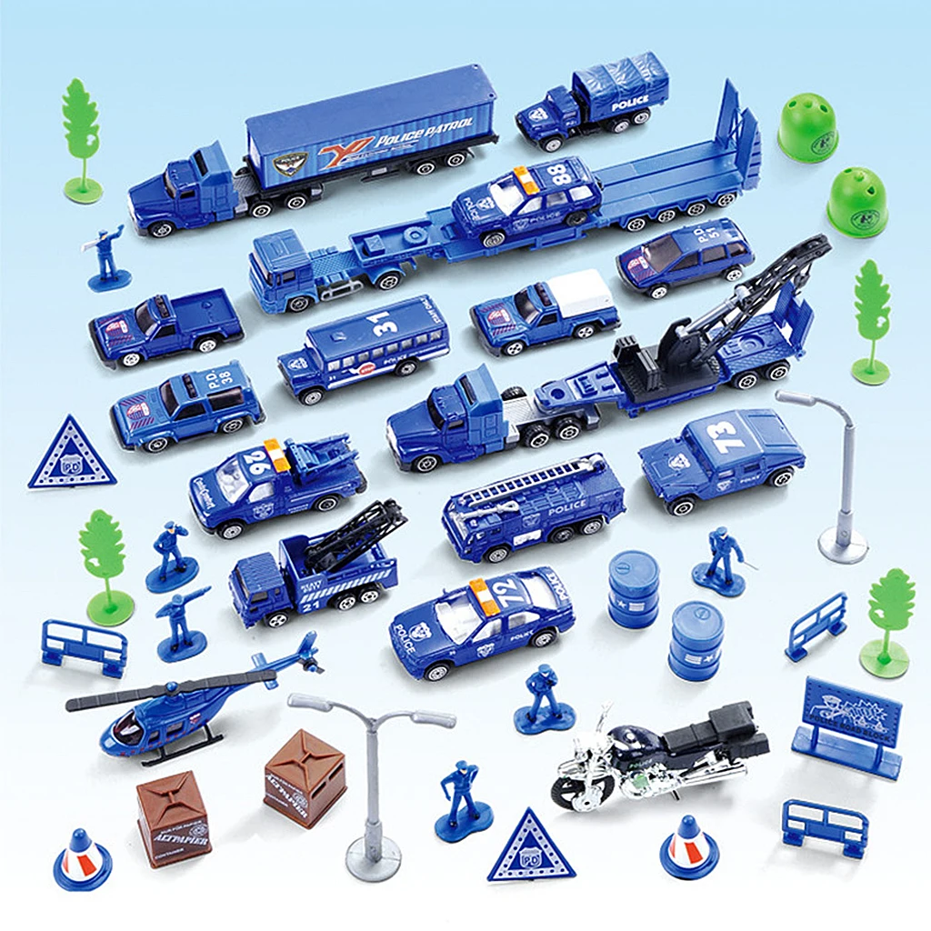 

1/64 Alloy Police 110 Rescue Vehicle Model Die-cast Cars Toy Boys Playset Perfect Pretend Play Truck Set Gift for Kid Children