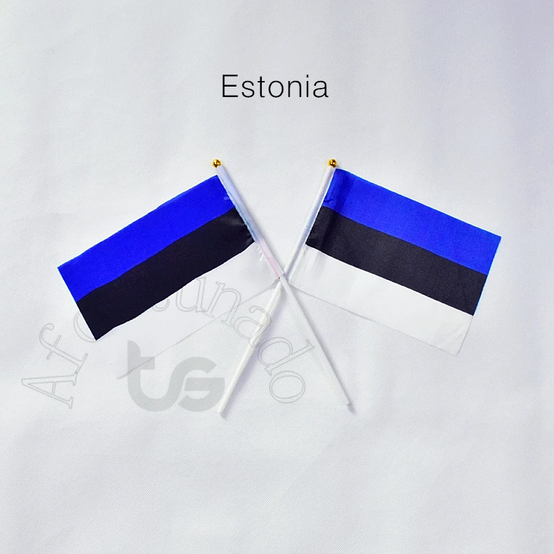 

Estonia 14*21cm 10pieces flag Banner free shipping Hand waving Flag National Flag for meet,Parade,party.Hanging,decoration