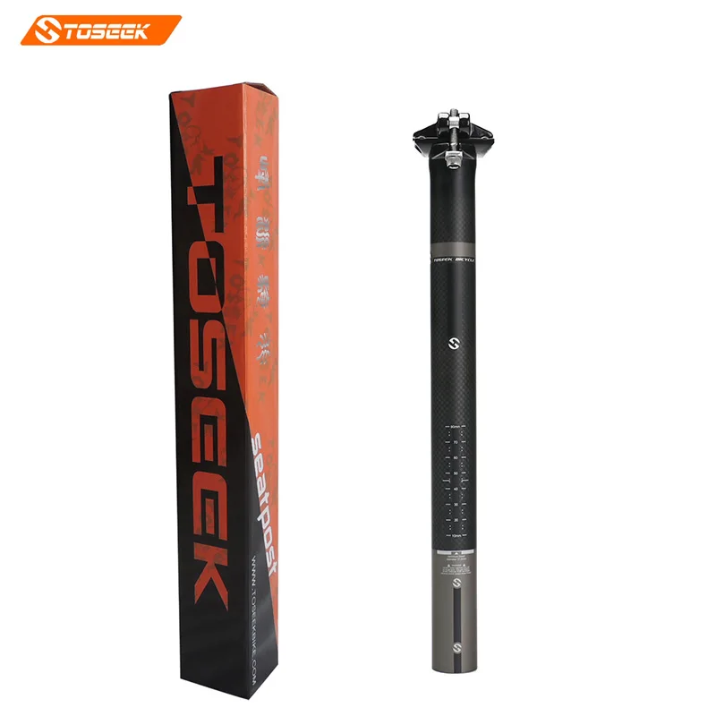 TOSEEK 3K carbon seat post Boxed genuine 27.2//30.8//31.6X350//400 grey matt 240g