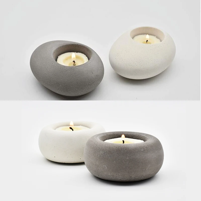 Buy Creative round concrete candle holder silicone mold wedding decoration home