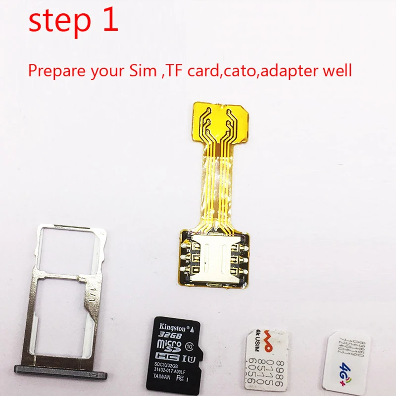 Dual Micro SD Adapter Micro SIM Card Hybrid Double for Android Extender 2 Micro Extension Adapter for Samsung S7/S7 Edge /S8 /E5