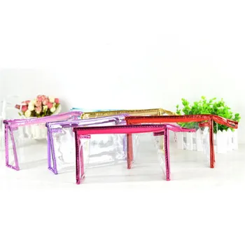 

Transparent Cosmetic Makeup Bag PVC Travel Makeup Cosmetic Toiletry Zip Bag Pouch 7 Colors 22.5*7*14cm