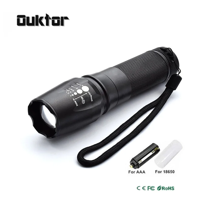 

Powerful LED Flashlight CREE XM-L2 XML T6 Lantern Rechargeable Torch Zoomable AAA OR 18650 26650 Battery Lamp Hand Light