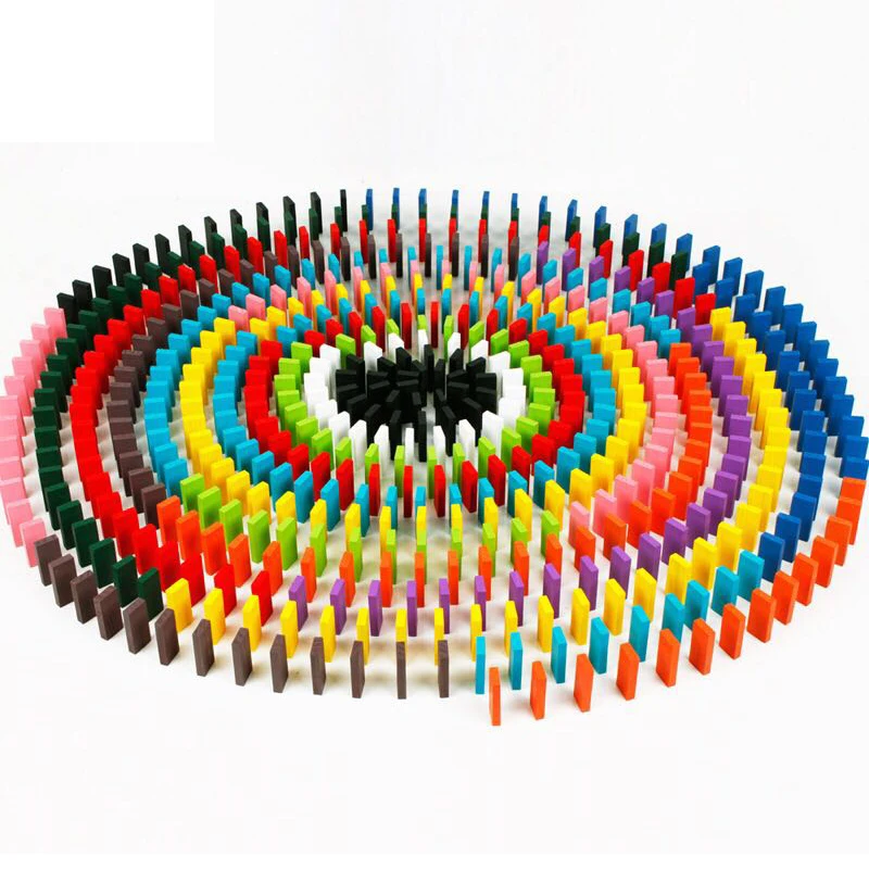 

100Pcs/lot Wooden Toys Early Intelligence Education Blocks Domino Building Blocks Authentic Standard