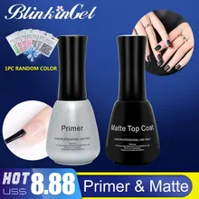 BlinkinGel 2 шт. шелушиться Matte Top Coat лак для ногтей с смол, жидкий Праймер набор гель Лаки в прозрачный лак Цвет 15 мл(China)