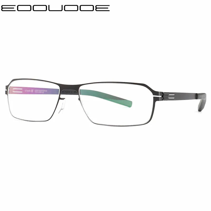 

Titanium Alloy Glasses Frame Men Ultralight Square Myopia Prescription Eyeglasses Metal Full Optical Frame Screwless Eyewear