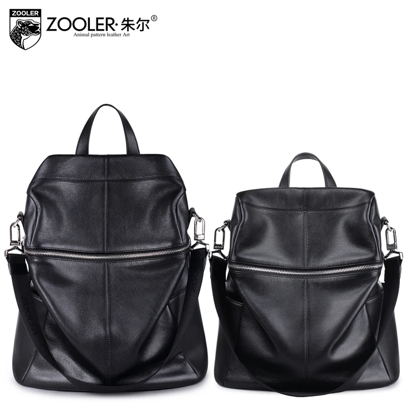 ZOOLER two size Genuine Leather Backpack for men large capacity cowhide Bags real leather Back Pack Bookbag Mochila #XS-8320A