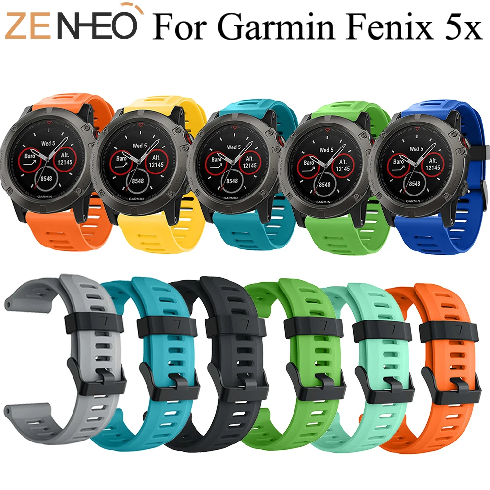 Силиконовый спортивный ремешок 26 мм для Garmin Fenix 5X, Смарт-часы, ремешок на запястье, сменный ремешок для часов Garmin Fenix 3/3HR 5X Plus, ремешок