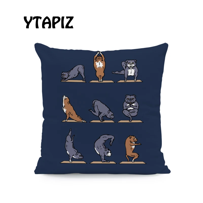 Мода Huskies бультерьер Coogee такса Мальтийская болонка для занятий йогой Cartoon45X45Cm бархатная декоративная подушка для дивана крышка