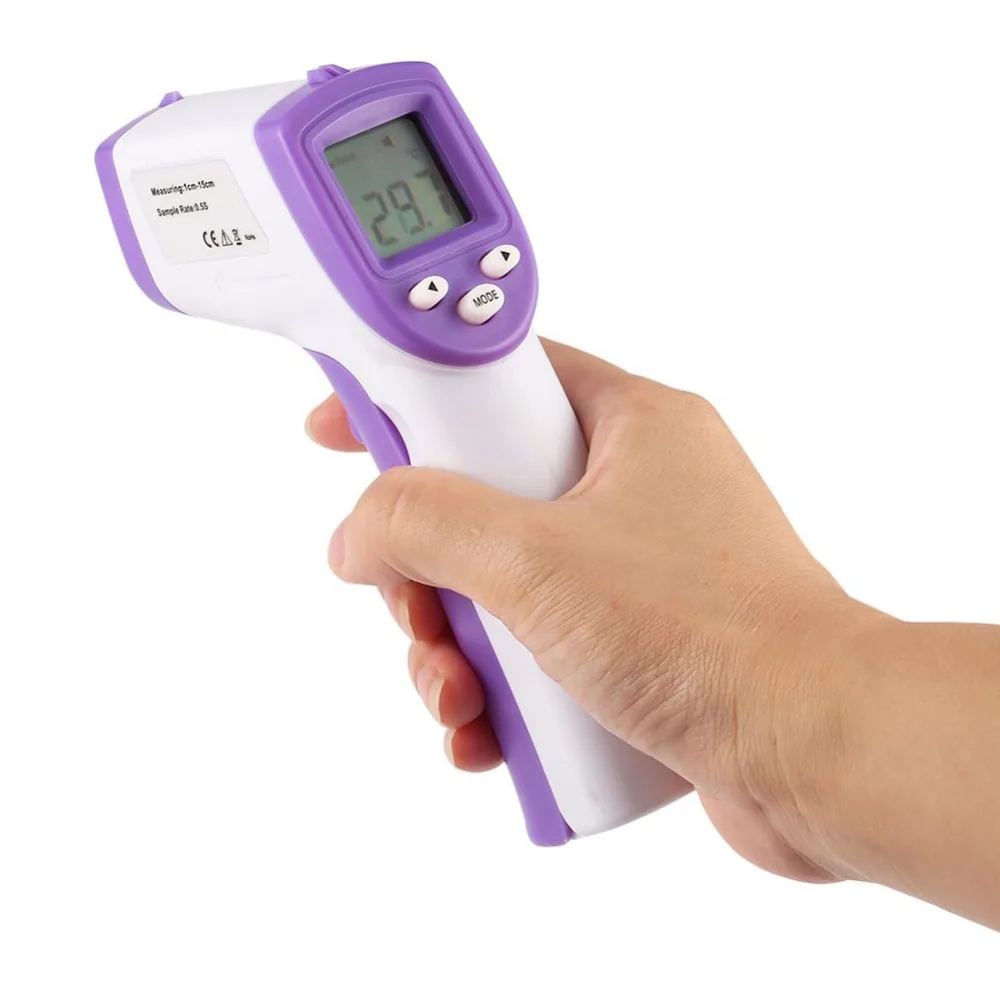 Цифровой инфракрасный термометр IR измеритель температуры тела для детской Поверхности Лба Бесконтактный пистолет ЖК-дисплей 4 цвета