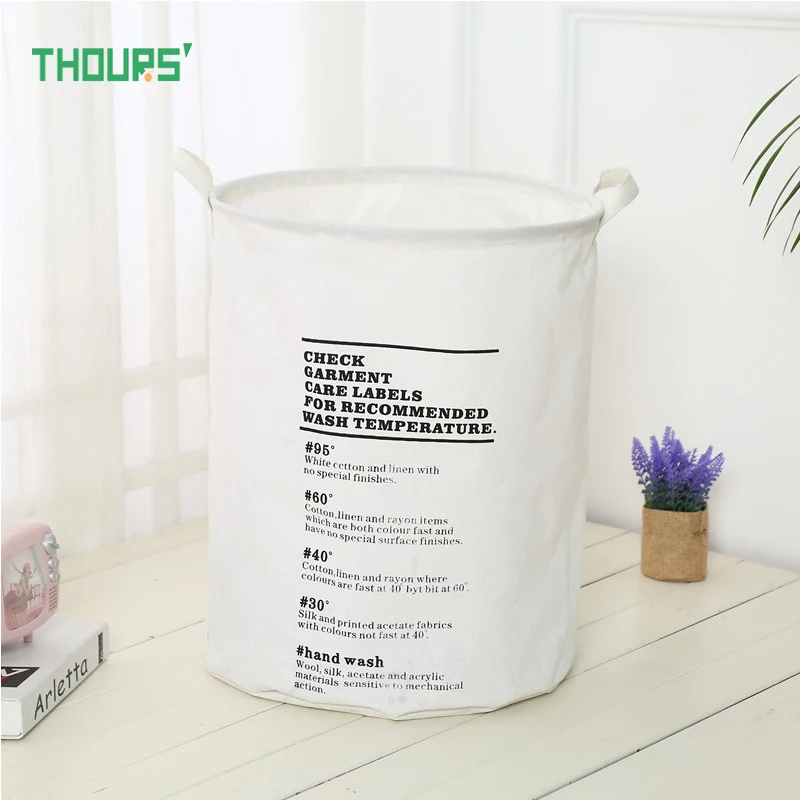 Thours, полосатые буквы, складная холщовая корзина для белья, большой ёмкость для хранения грязной одежды, корзина для дома, детские игрушки, корзина для хранения
