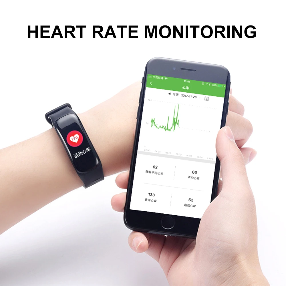 C1 плюс цветной экран умный Браслет для IPhone samsung мониторинг сердечного ритма Счетчик шагов анти-Водный цветной экран Спортивный Браслет