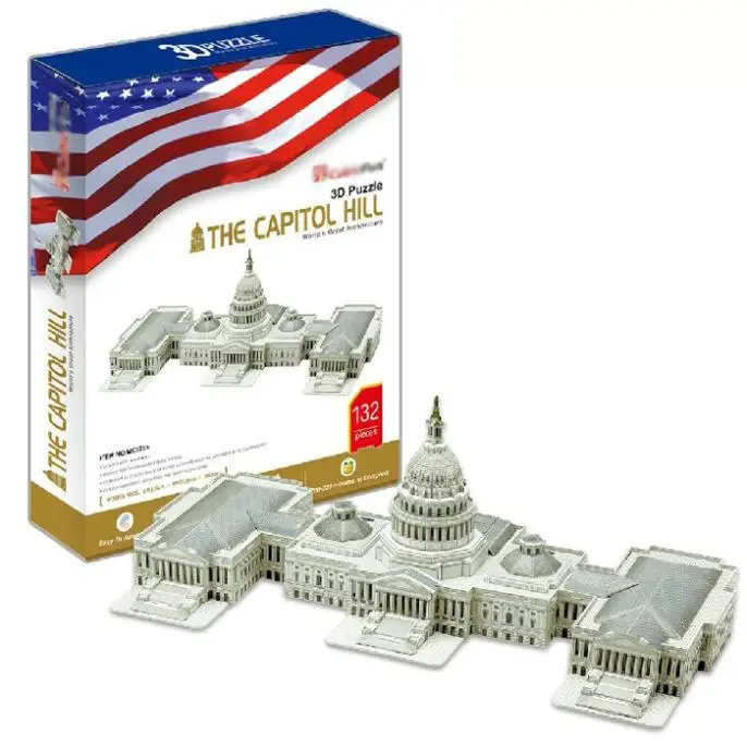 T0422 3D Пазлы Капитолий США-Твердый Переплет издание DIY Строительство Бумага Модель Дети Творческий подарок Обучающие игрушки