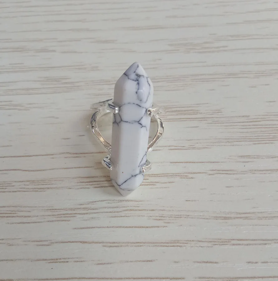 Новое модное шестигранное кольцо-кольцо с кристаллами и камнями, цепочки, кольцо для женщин, вечерние ювелирные изделия в подарок#20033 - Цвет основного камня: Sliver White