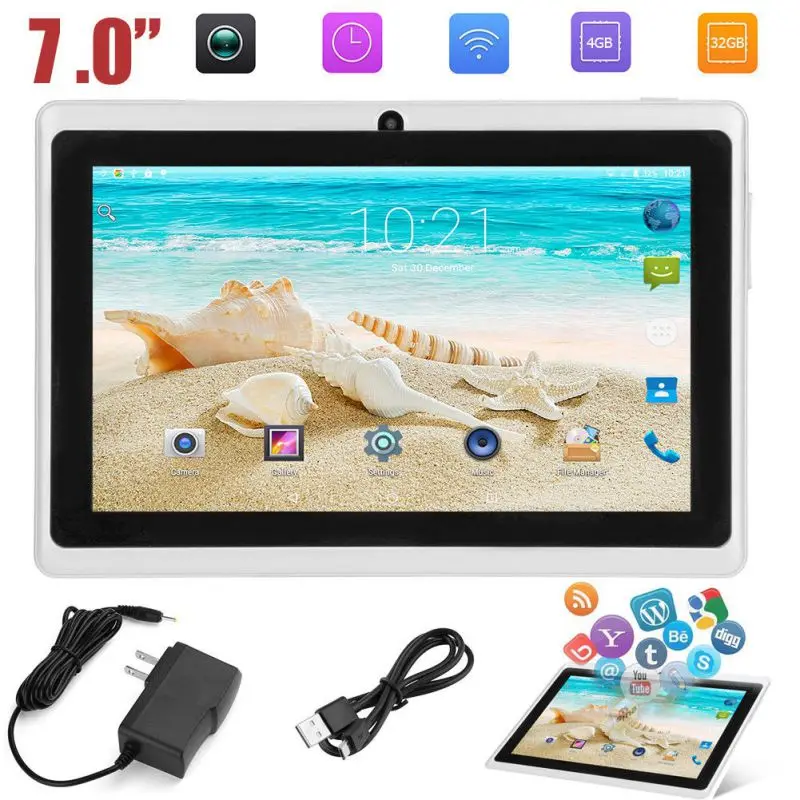 

7 inch Quad-core wifi Tablet PC 512M+4G Q88 Android kids Tablets with UK/US/AU Power Supply Adapter Child learning machine
