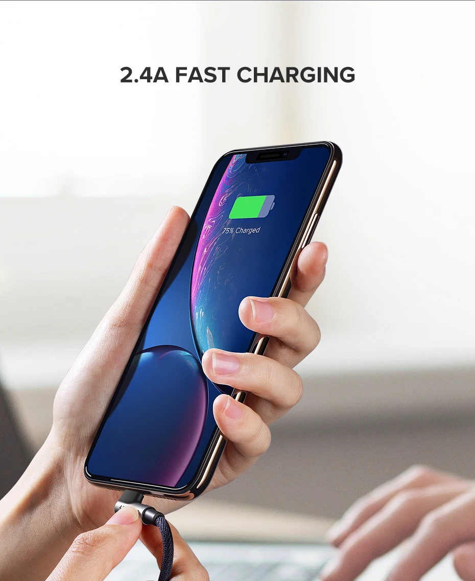 Ugreen USB кабель для передачи данных для iPhone 11 Pro X Xs 2.4A Lightning Быстрый зарядный кабель для передачи данных для iPhone 8, 7, 6, 6S 5S мобильного телефона Зарядное устройство кабель