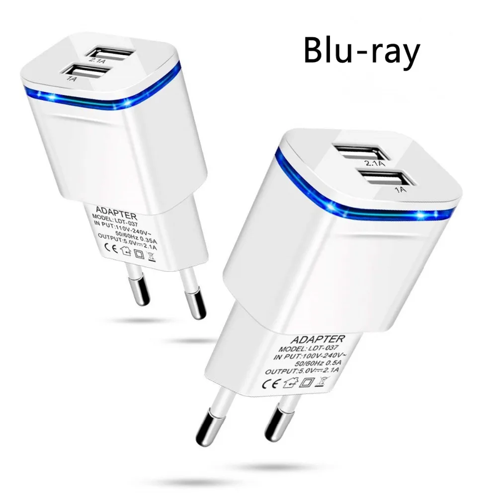 

Fast Charging EU plug mobile phone Charger for Iphone Samsung Xiaomi Huawei Oneplus LG USB hub cable connector power adapter 2.1