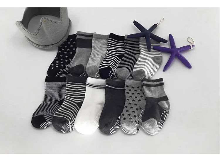 KiDaDndy/Новые летние дышащие носки для малышей хлопковые нейтральные носки-башмачки детские носки с захватами, 12 пар, LXM160