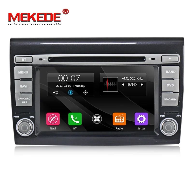 Excellent MEKEDE Car Multimedia Player GPS 2 Din Stereo System For Fiat/Bravo 2007-2012 for Radio am fm  USB 1080p 0