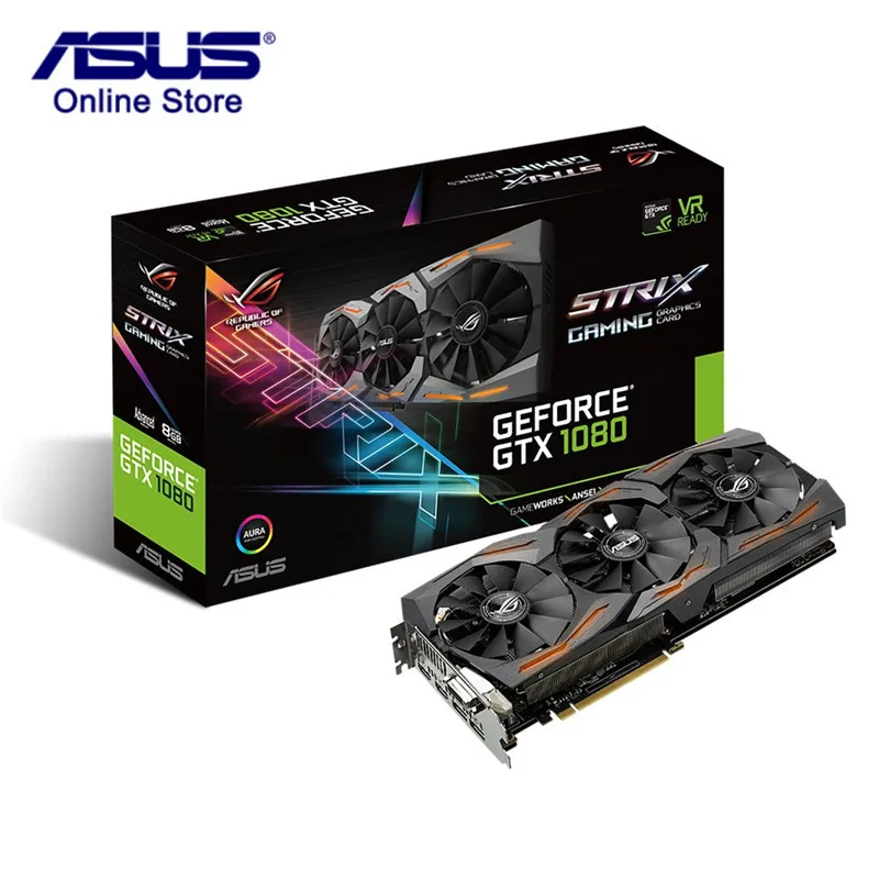 ASUS GTX1080 A8G-GAMING GDDR5X NUVIDIA 8G 256 бит 10010 МГц PCI Express 3 0X16 DVI + HDMI-D 16nm Графика карты |