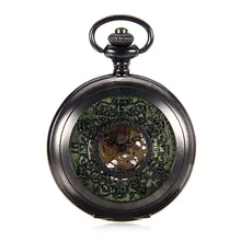 New Luminous Mechanical Pocket Watch Steampunk Vintage Hollow Cover Analog Skeleton Hand Winding Mechanical Pocket Watch for Men