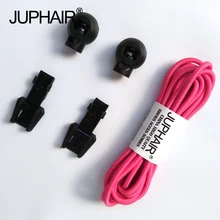 JUP 1 Pair Rose Red Colored Shoe Laces Women Children Fashion Elastic Rubber Adjustable Shoelaces Fashion Lazy Shoelace Strings