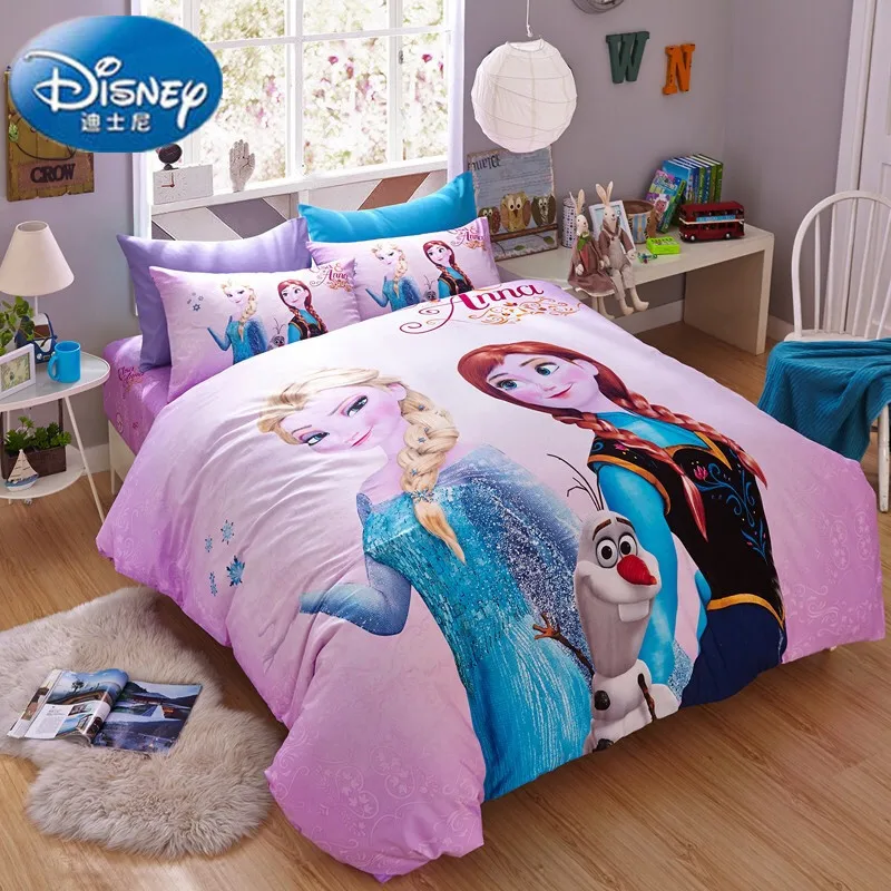 

DISNEY Authentic Frozen Bedding Set 100% Cotton Cartoon Duvet Cover Set bed sheet pillow case for kids bedroom decor