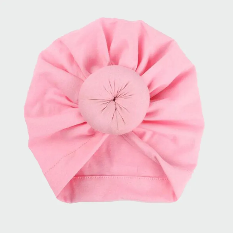 1 предмет модные пончик шапочка для новорожденного, для малыша девушки из эластичного хлопка для маленьких девочек и мальчиков детские шапочки Карамельный цвет тюрбан для младенцев индийские шапки