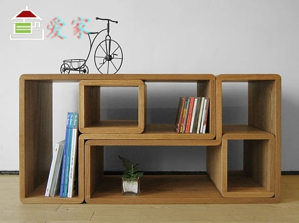 European style furniture/simple/modern/solid wood/white oak storage rack/bookshelf/flower shelf 2 colors