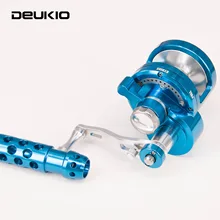 DEUKIO Рыболовная катушка LD02/04/06 Left 4,5: 1 правая 2,1: 1 синий металлический корпус iPhone 7+ 1BB двойной Скорость барабана рыбацкая лодка Колесный тормозной углерода песка