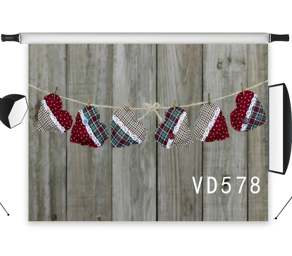 Vinyl Valentine's Day Love Cloth Accessories Wooden Board 5X7FT Studio Backdrop Photography Photo Props Photographic Background |