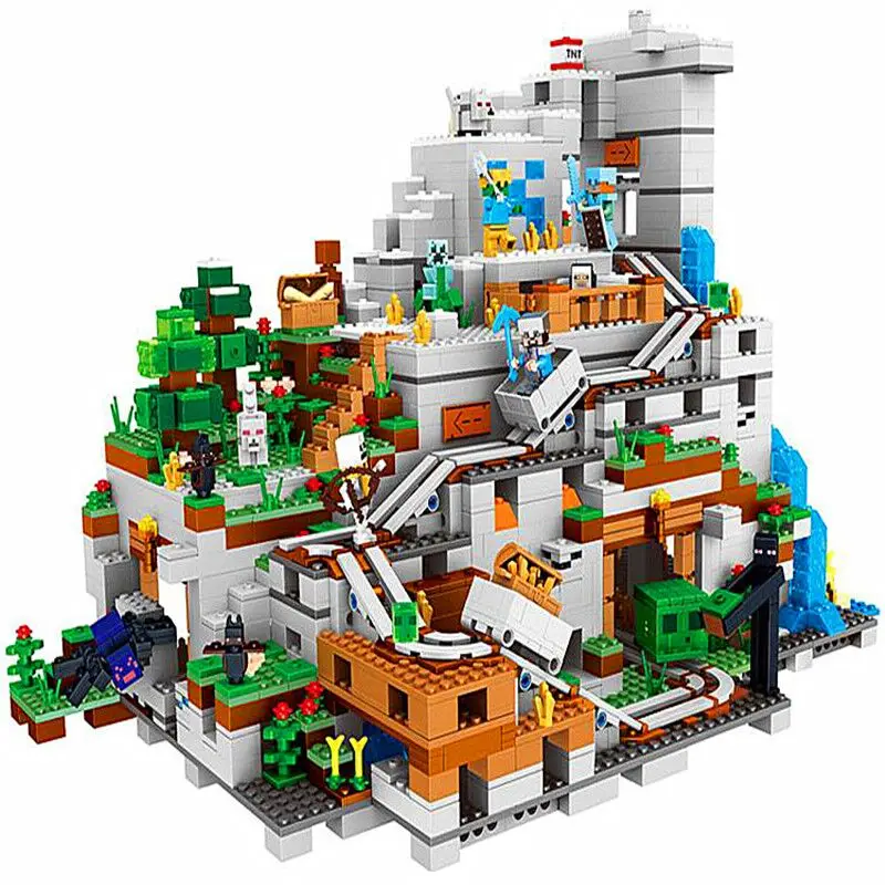 

My World Mechanism Cave Building Blocks Compatible Minecrafted Aminal Alex Action Figures Brick Toys For Children 1315pcs