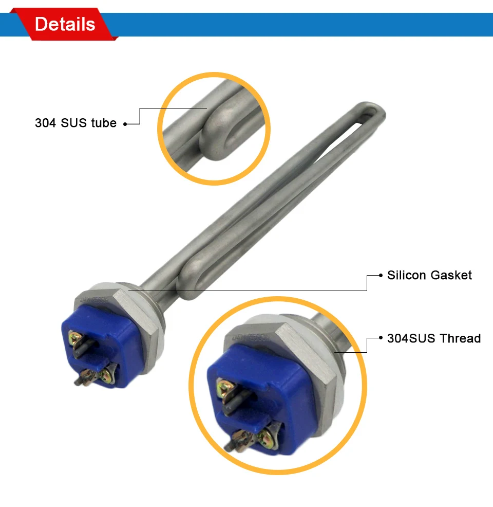 LJXH Foldback винт в электрический элемент водонагревателя с 1 дюйм; NPT нитки 1KW/2KW/3KW/4KW/6KW 304 нержавеющая сталь