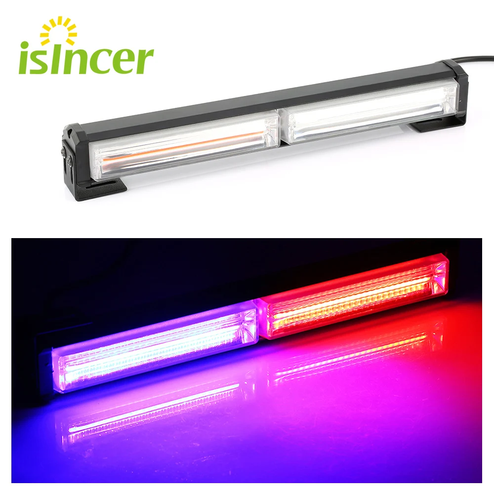 

9 Flashing Modes COB LED Emergency Warning Hazard Flash Strobe Beacon Light Bar Car Truck Day Running Flash Led Police Lights