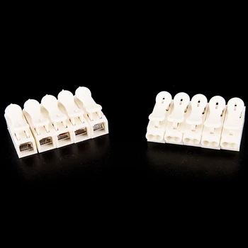 

10 Pieces ZQ-1 Push type wire connector butt joint Terminal Blocks universal connector for led lamps 220V,6A