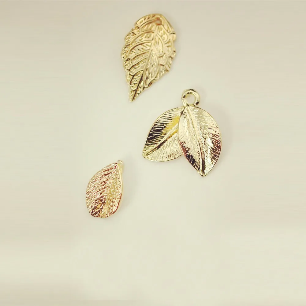 DIY european Fashion charm gifts Small leaves metal charms for jewelry making Pendant floating