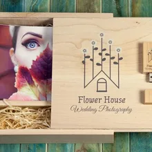 Плата за логотип на заказ фото уникальный Альбом коробка(магазин 4*6 дюймов фото) USB 3,0 памяти флешки для фотографии свадьбы