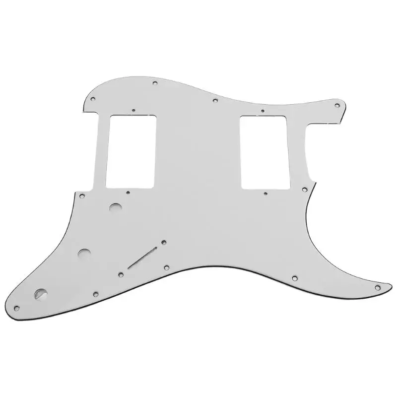 1 шт. 3ply Strat Pickguard с HH макетом электрогитары части панели музыкальный инструмент части Аксессуары для гитары - Цвет: Белый