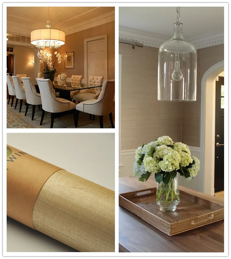 

Живые обои ручной работы, серебристый металлик, бежевый сизаль, для украшения дома, 9 квадратных метров