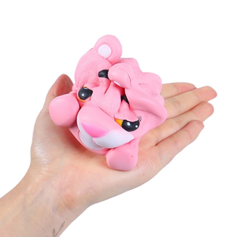 Very best Jumbo Kawaii Pink Leopard Squishy Cartoon Doll Squeeze Toy Slow Rising Bread Scented Stress Relief