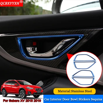 

QCBXYYXH Car Styling 4pcs Stainless Steel Car Interior Door Bowl Stickers Sequins Auto Accessories For Subaru XV Impraza 2018