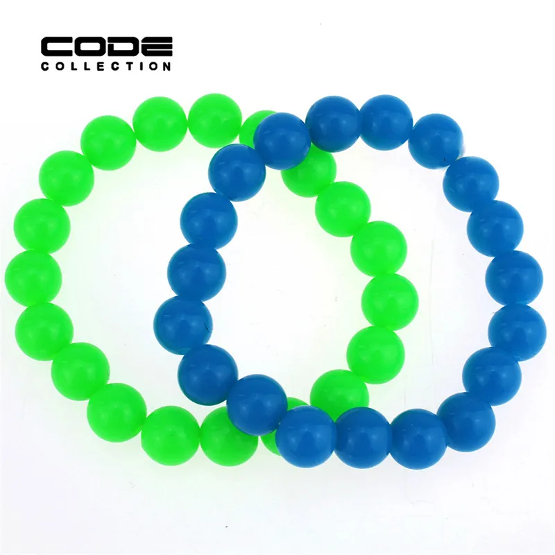 Round Ball Stretch Beaded Bracelets Fashion Jewelry for Women Plastic
