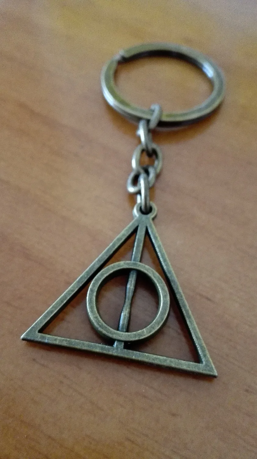

The Deathly Hallows Key buckle Charm Antique Bronze accessory key chain / ring