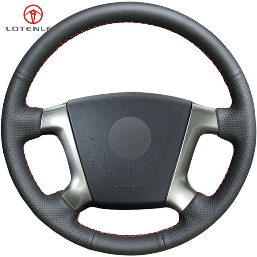 LQTENLEO Black Artificial Leather DIY Car Steering Wheel