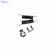 50Pcs 1xAA Battery Case Holder Socket Wire Junction Boxes With Wires, SM2.54 Header and Crimps