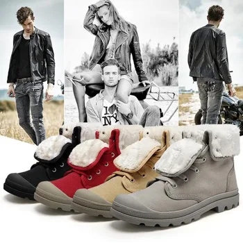 

Nice Lovers Boots Snow Warm Winter Boots Men Shoes Lace Up Fur Ankle Boots Couple Winter Shoes Black